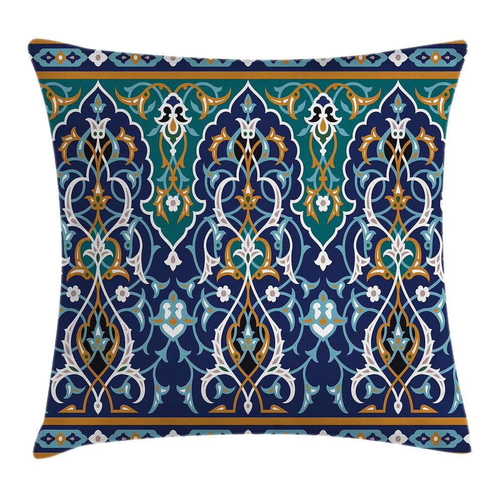 4192 Moroccan Throw Pillow Cushion Cover, Oriental Petals Hippie Vintage